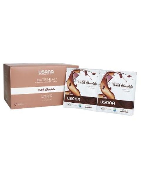 alt USANA Bulk Nutrimeal Pouches - Dutch Chocolate (28 pouches) text