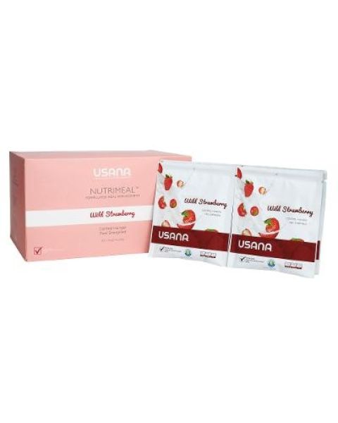 alt USANA Bulk Nutrimeal Pouches - Wild Strawberry (28 pouches) text